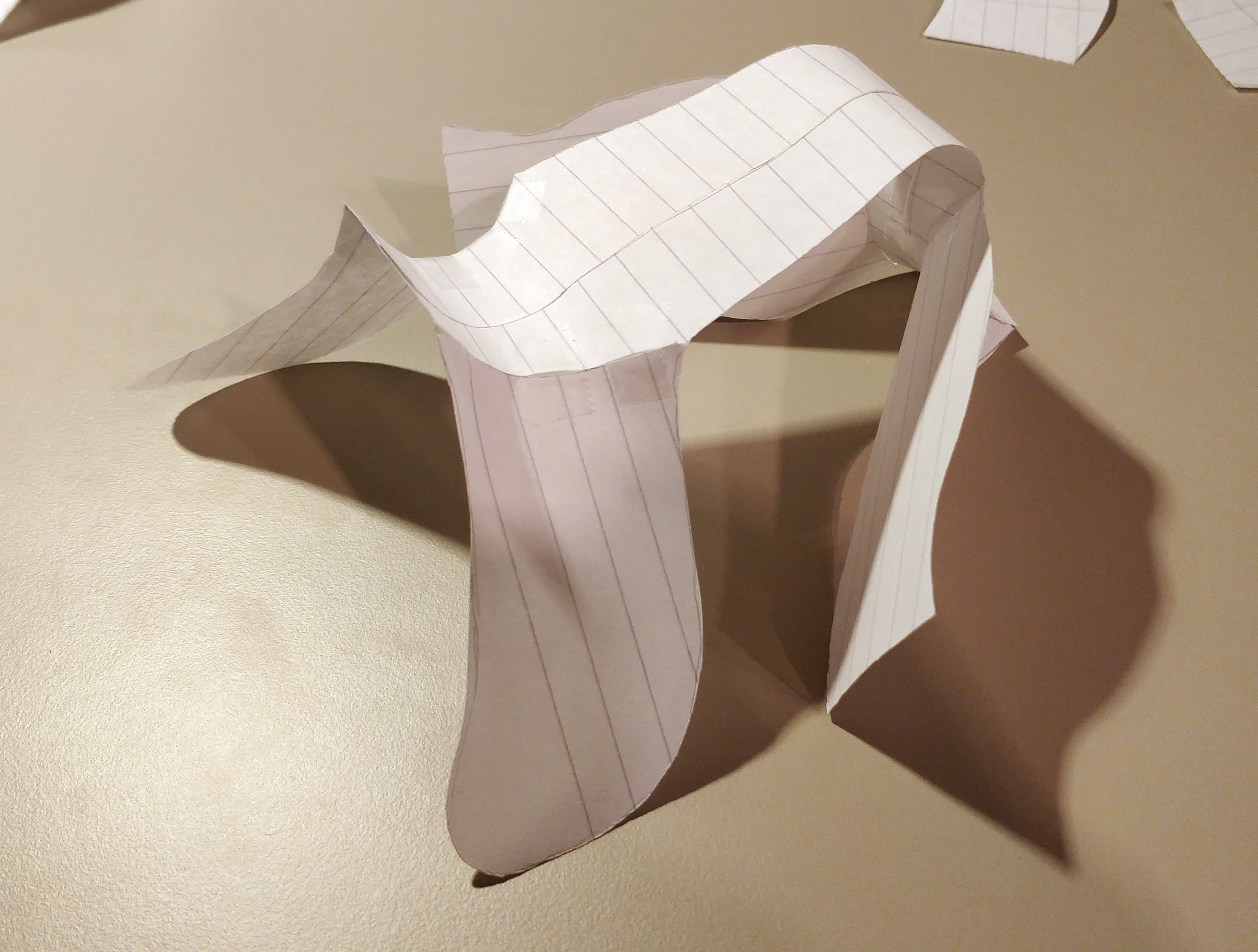 paper sample of the rabbit body sitting