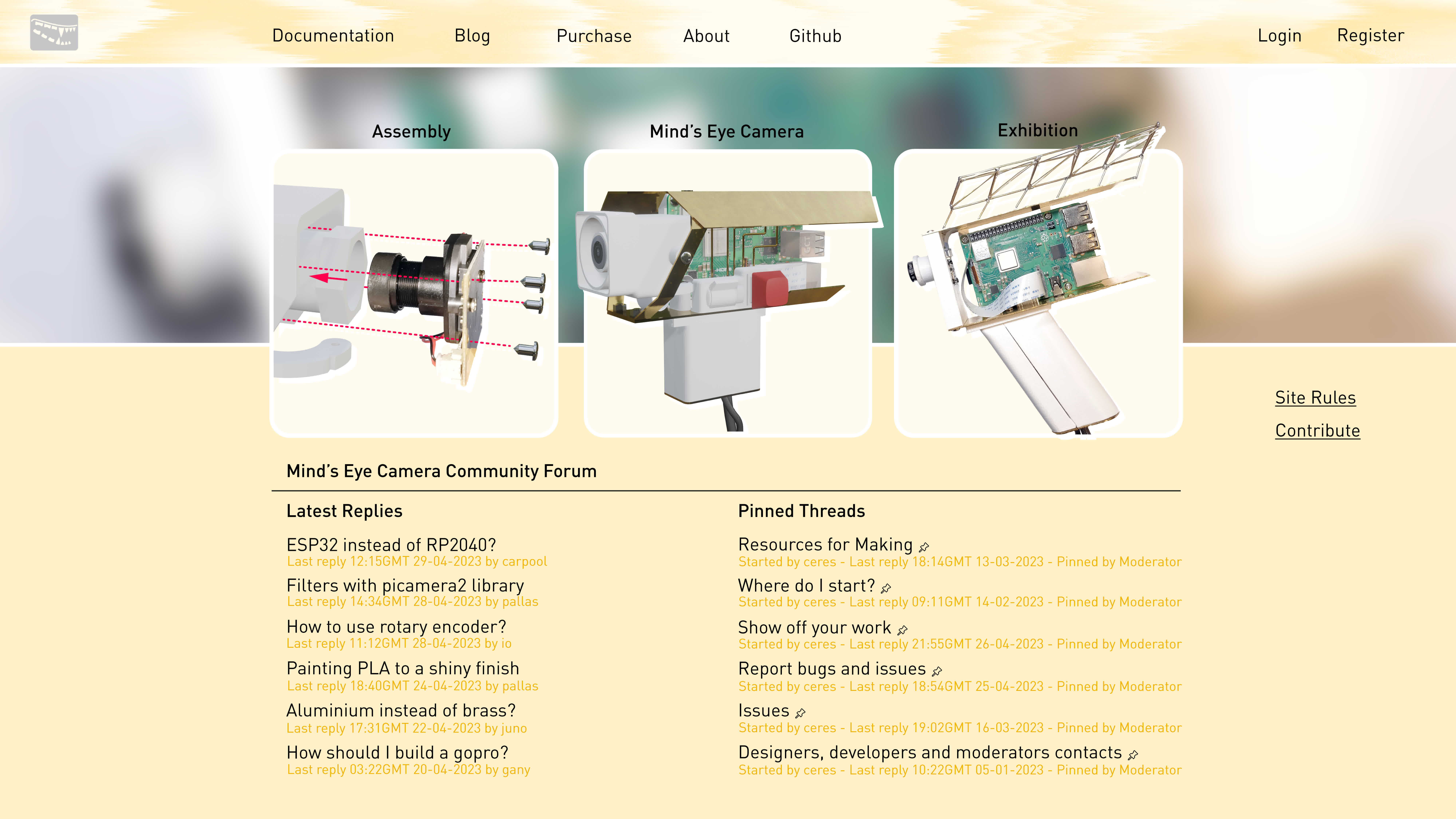mockup of the forums site