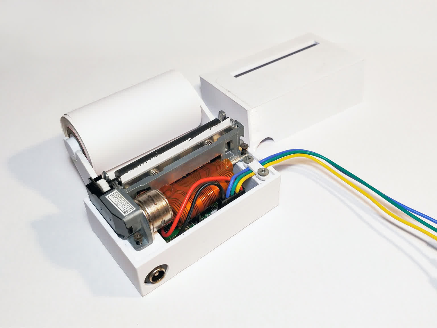 image of final thermal printer showing insides