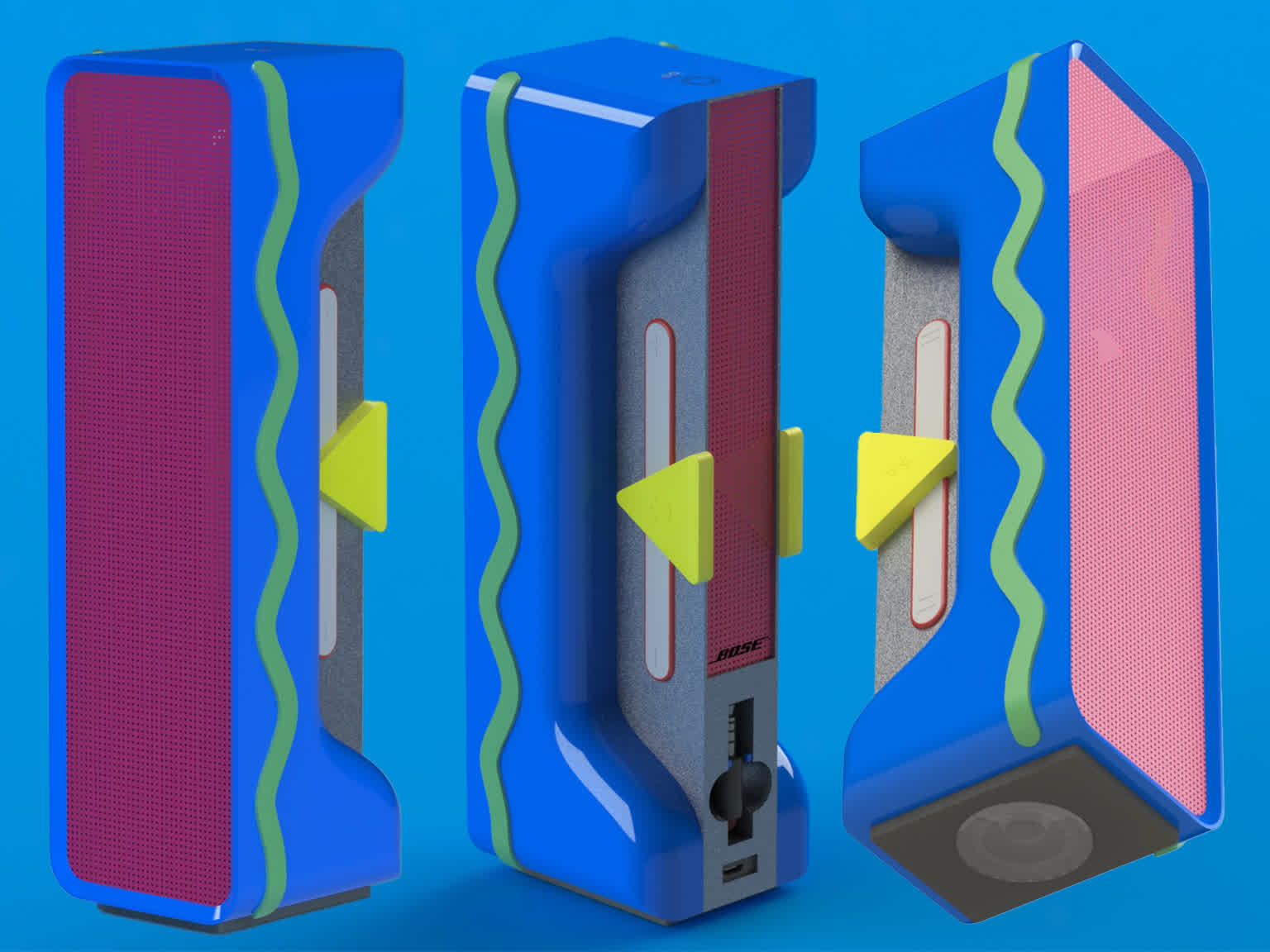 Render of a Bluetooth active speaker, a promotional item for the Cuban team to the Olympics at Tokyo 2020.