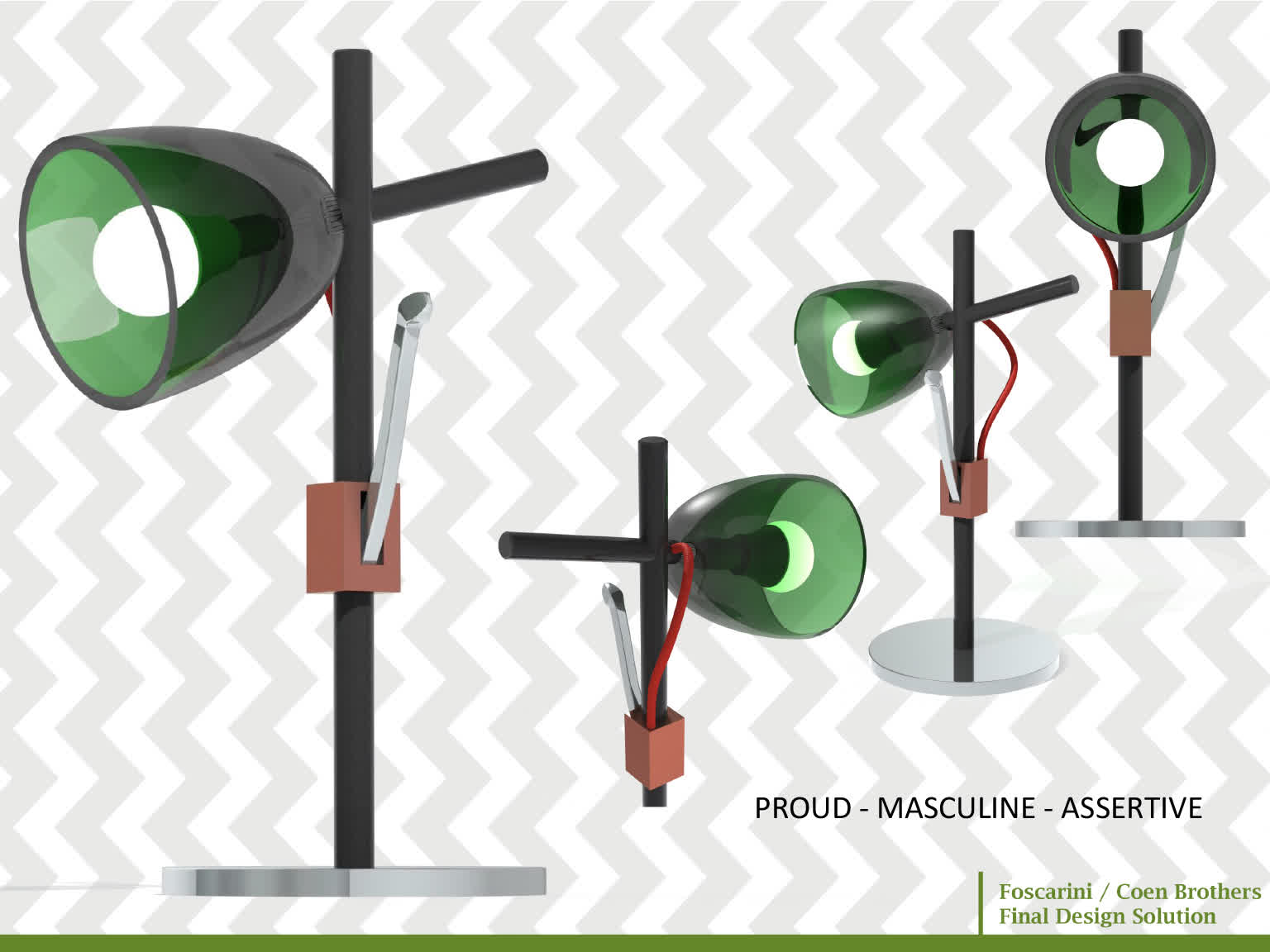 Table lamp with a glass lampshade inspired by the character of Maude from The Big Lebowski